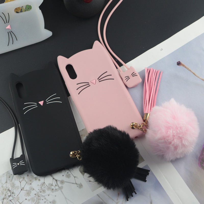 Cute Cat Lovely Ears 3D Cartoon Silicon Cases