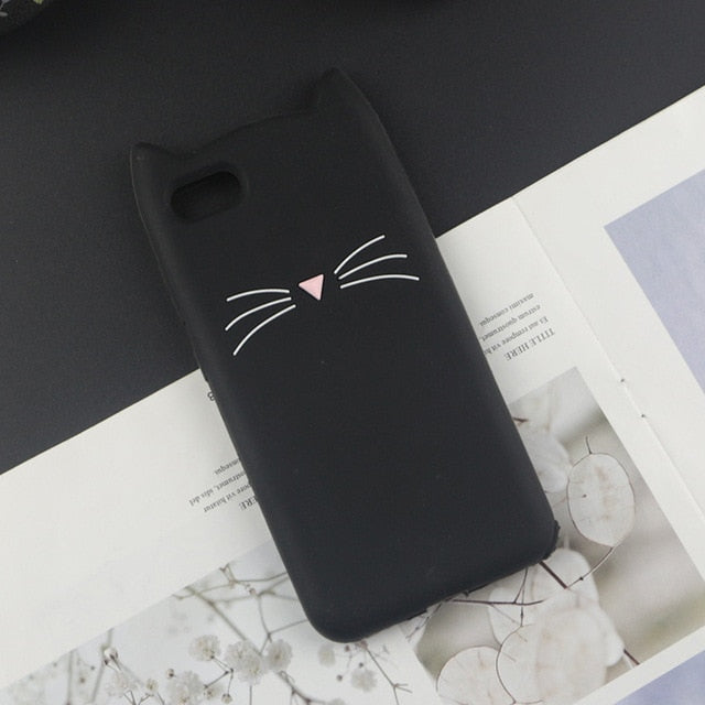 Cute Cat Lovely Ears 3D Cartoon Silicon Cases