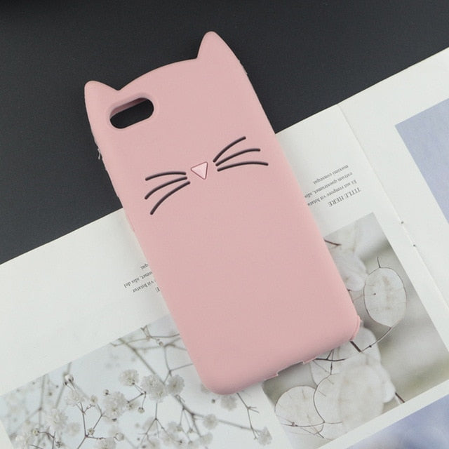 Cute Cat Lovely Ears 3D Cartoon Silicon Cases
