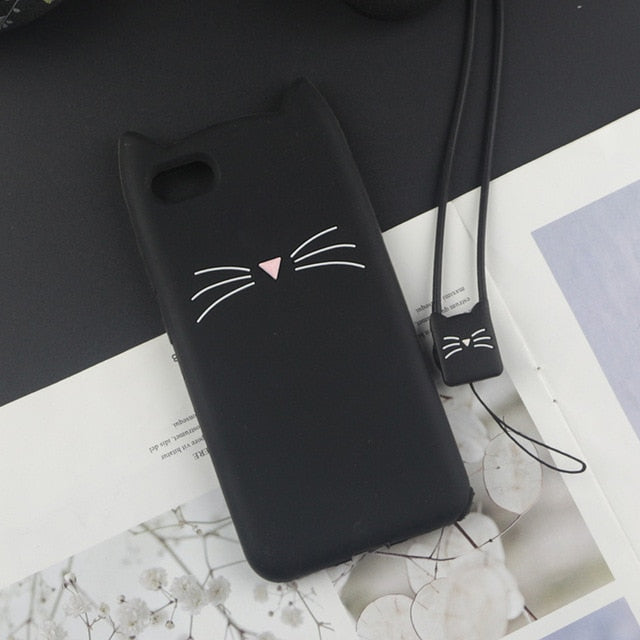 Cute Cat Lovely Ears 3D Cartoon Silicon Cases