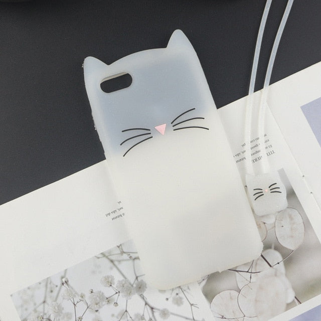 Cute Cat Lovely Ears 3D Cartoon Silicon Cases