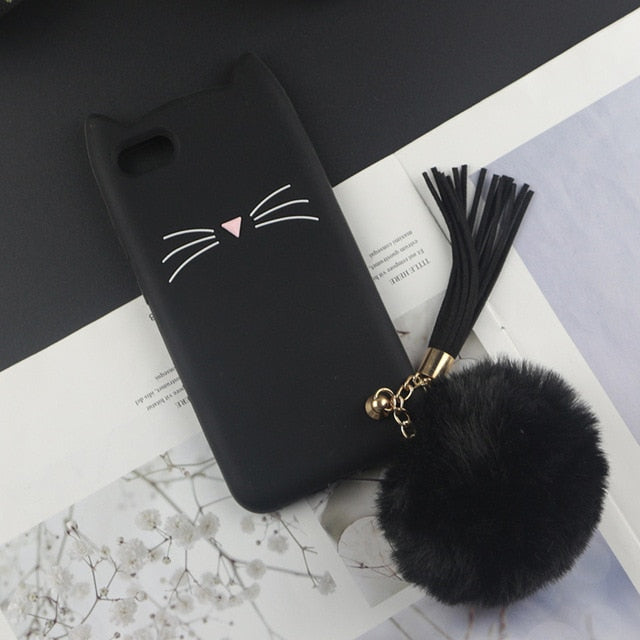 Cute Cat Lovely Ears 3D Cartoon Silicon Cases