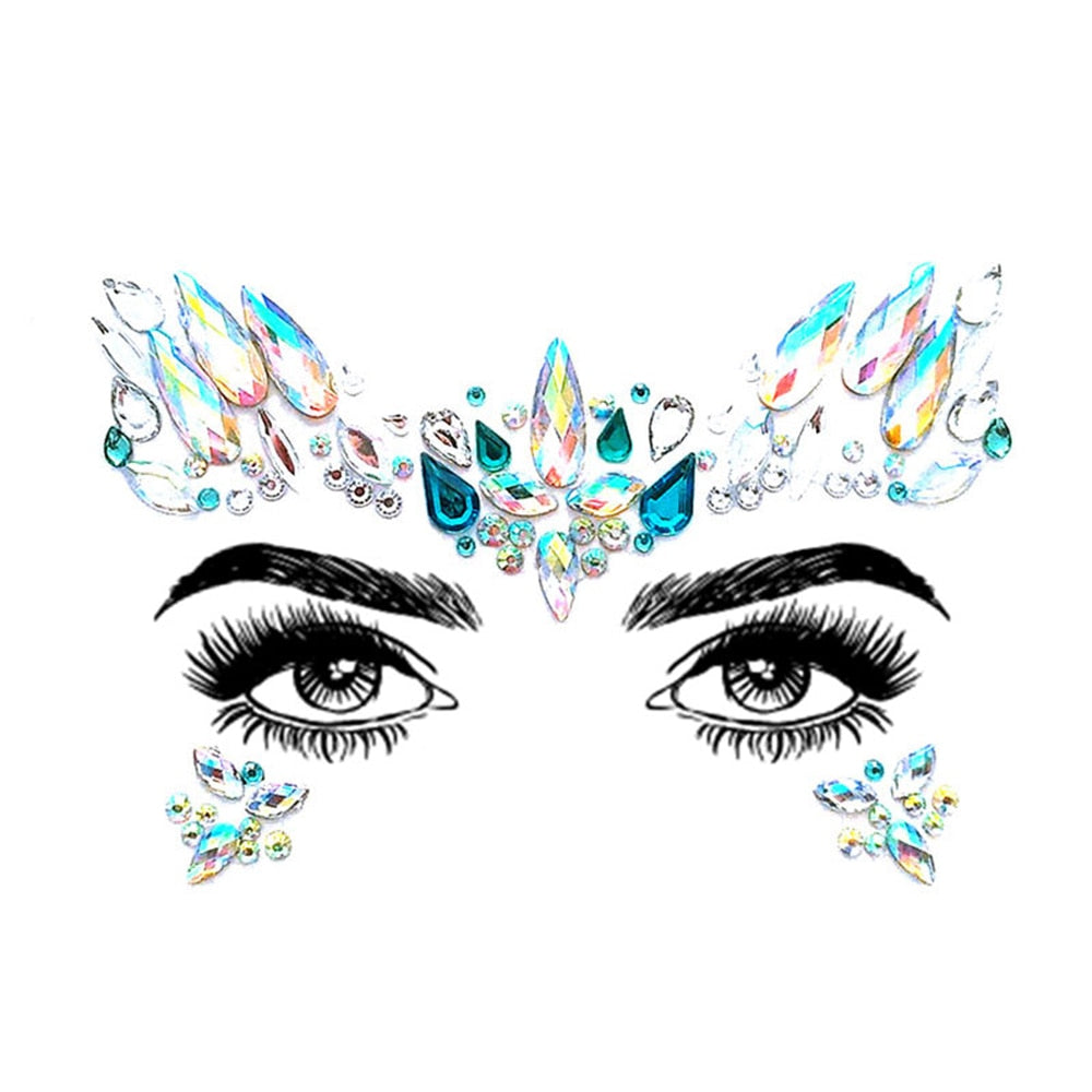 6 Sets Face Gems  Face Make Rhinestone