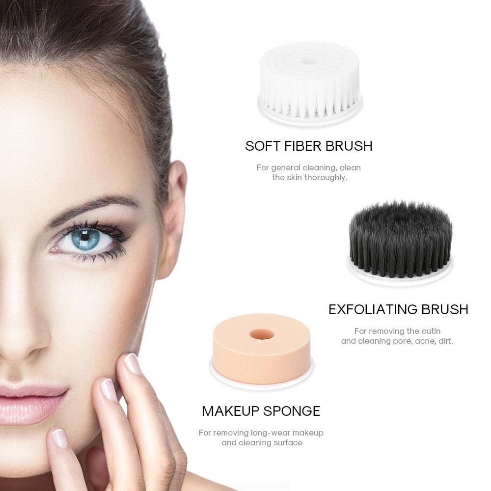 3 In 1 Electric Face Cleansing Devices With Brushes