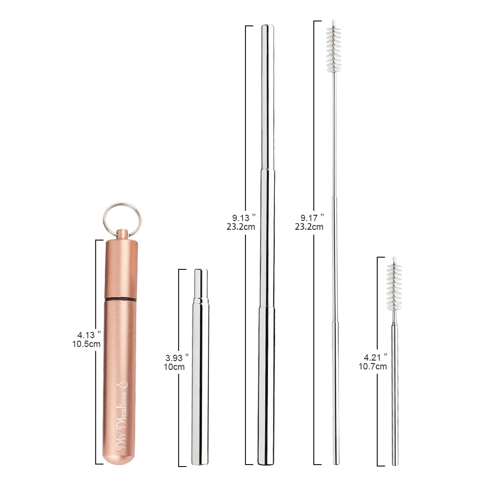 Reusable Telescopic Portable Drinking Straws