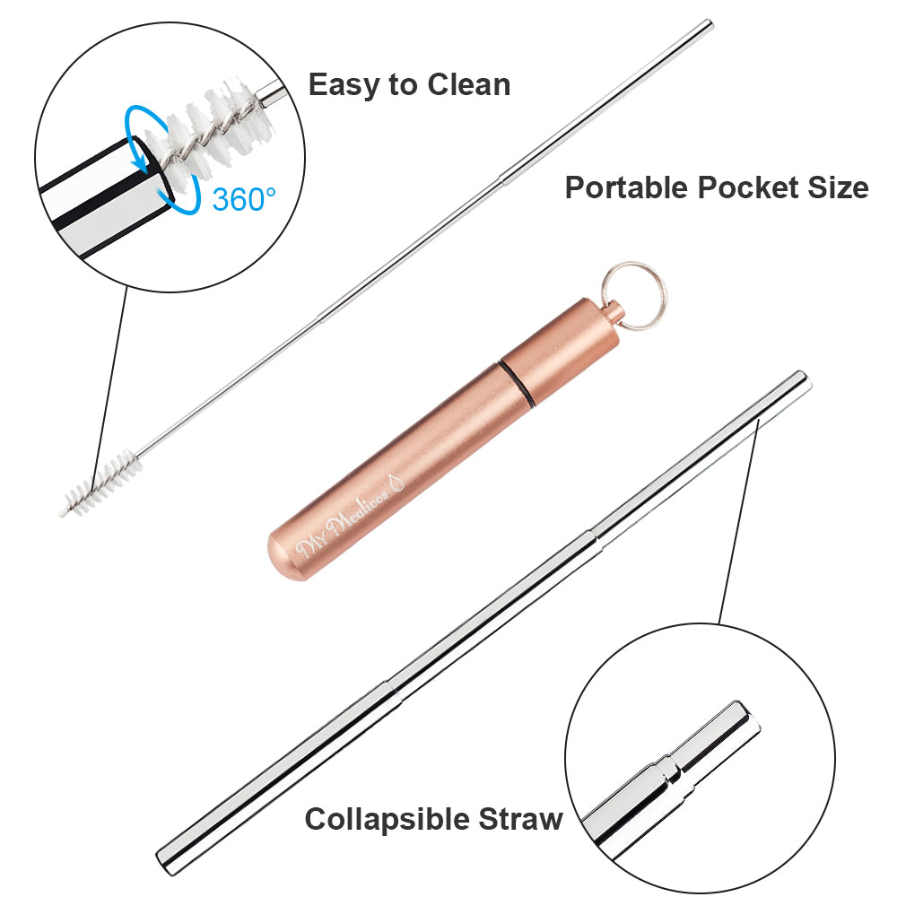 Reusable Telescopic Portable Drinking Straws