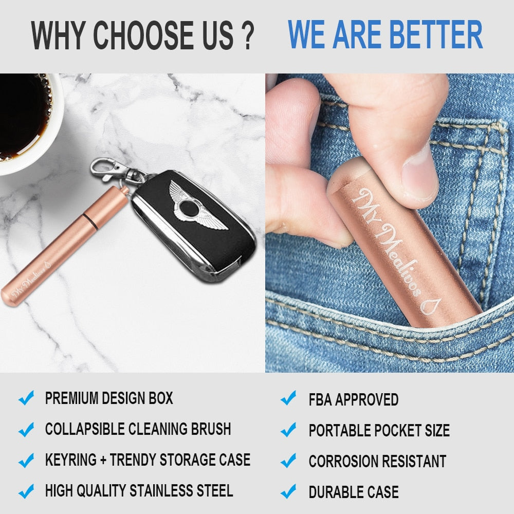 Reusable Telescopic Portable Drinking Straws