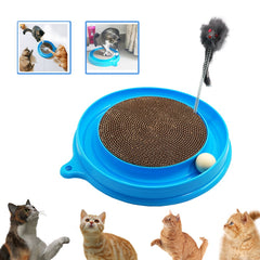 Cat Kitten Turbo Scratcher Pad Board Toys With Plush Mouse