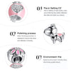 Image of Dog Pink Heart Flower Charms Bracelets