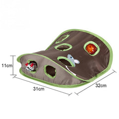 Pet Cat Mice Intelligence Play Toys Bell Tent With 9 Holes Cat Play Tunnel