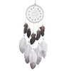 Image of Indian Handmade Silver White Dream Catcher Circular Feathers