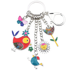 Animal Enamel Bird Sun Flower Butterfly Key Chain