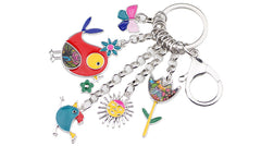 Animal Enamel Bird Sun Flower Butterfly Key Chain