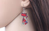 Image of Acrylic Cartoon Floral Smile Cat Kitten Earrings