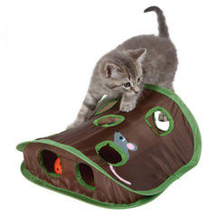 Pet Cat Mice Intelligence Play Toys Bell Tent With 9 Holes Cat Play Tunnel - smallfish-2