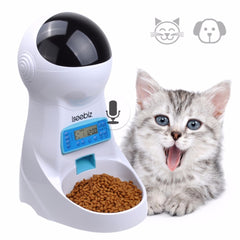 Automatic Cat Feeder 3L Pet Food Dispenser Feeder for Medium and Large Cat Dog——4 Meal, Voice Recorder and Timer Programmable,Portion Control - smallfish-2