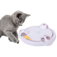 Cat Automatic Rotating  Interactive Play Teaser Plate Mice Catch Toys