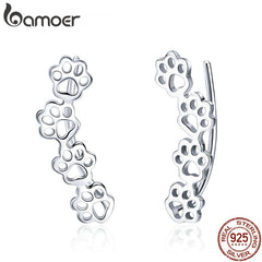 Pet Paw Trail Footprints Stud Earrings for Women