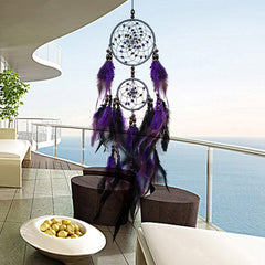 Handmade Purple Dream Catcher Feather Crafts Wind Chimes